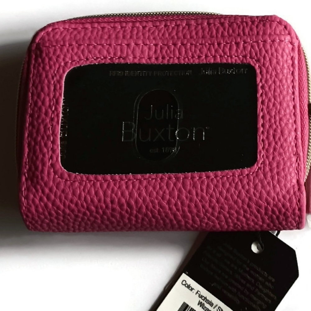 Buxton Women's Wizard Accordian Pebble Grain Multi Card Wizard Wallet, Fuschia